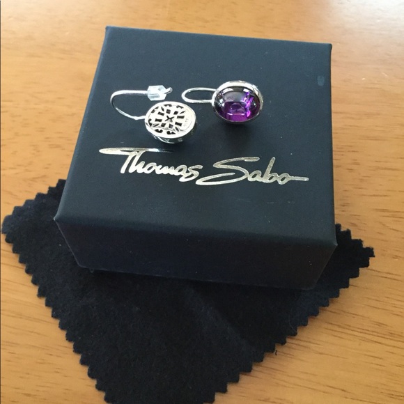 NWOT Thomas Sabo CZ 925 silver drop earrings - Picture 1 of 2